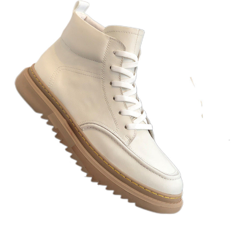 Men's British-style High-top Leather Winter Boots