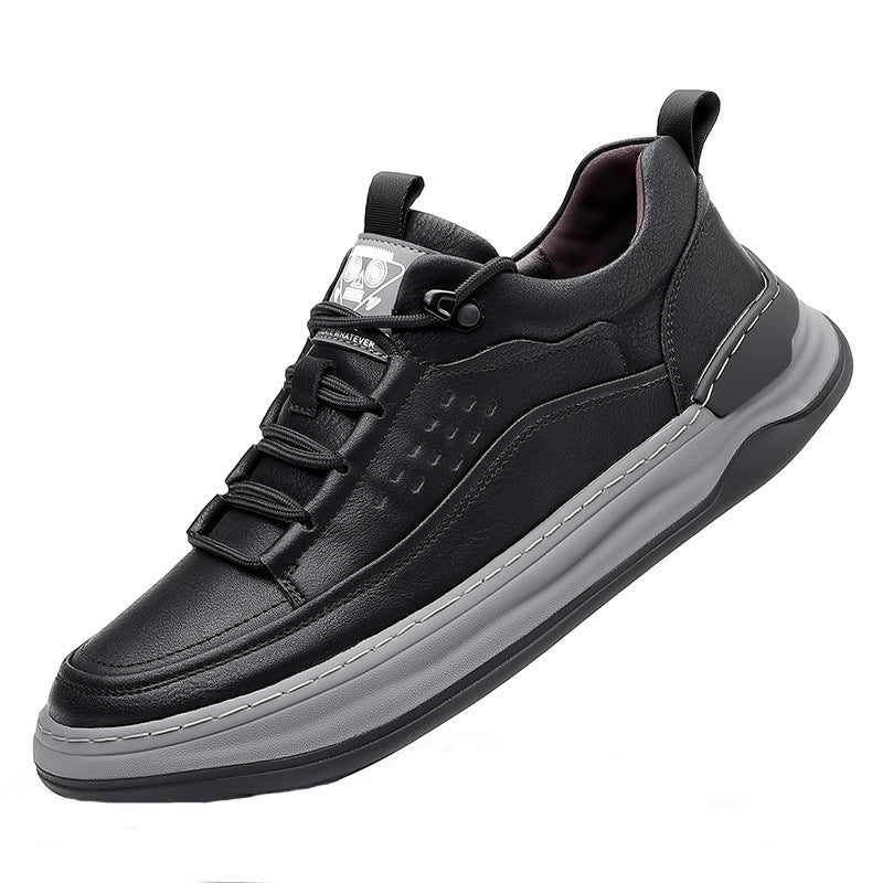 Autumn New Men's Leather Breathable Soft Sole Sneakers