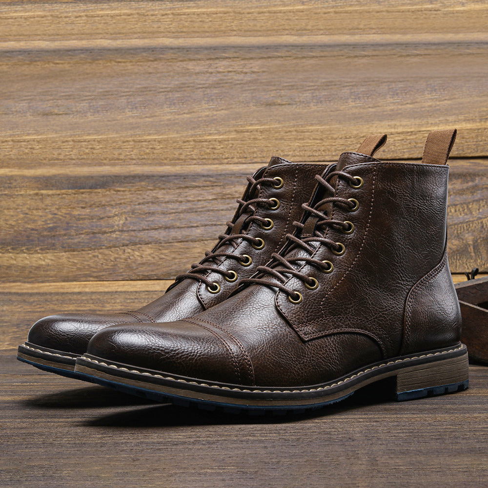 Zapatos de trabajo, botas Martin retro vintage para hombre