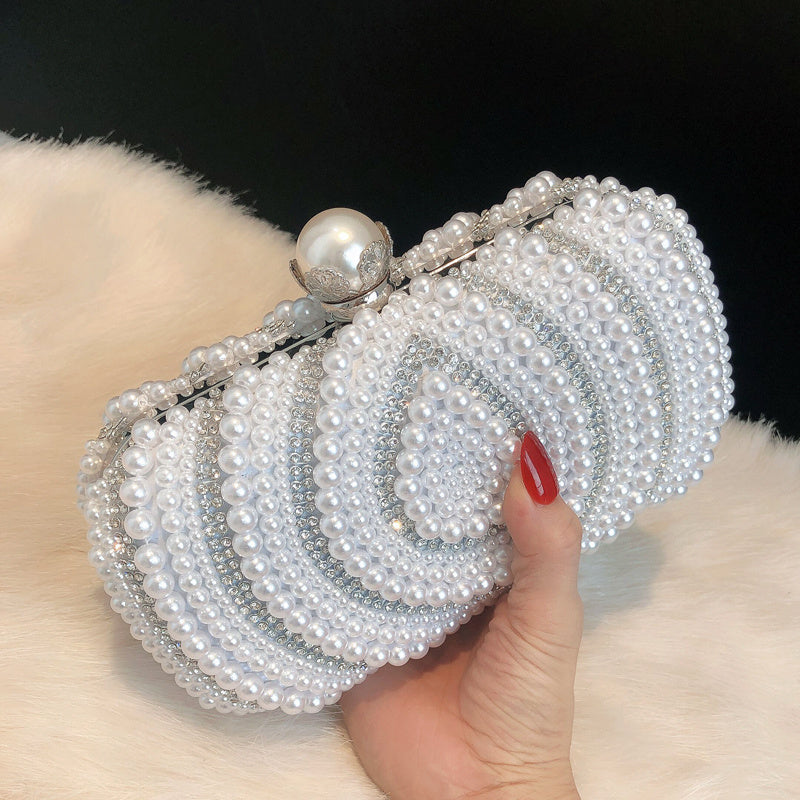 Sac à main rétro tendance pour femme avec strass et perles