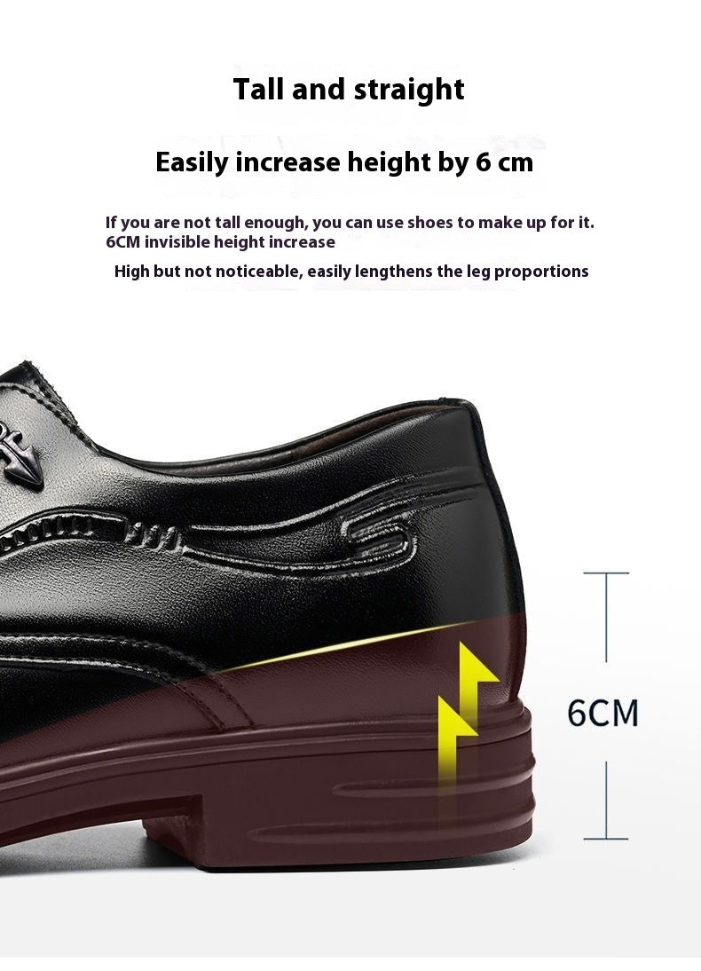 Men's Business Leather Shoes Men's Black Casual Genuine Cowhide Formal Wear Korean Fashion Shoes