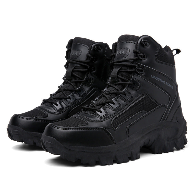 Botas de nieve cálidas para hombre, de caña alta, para entrenamiento al aire libre, combate, senderismo, desierto, otoño e invierno