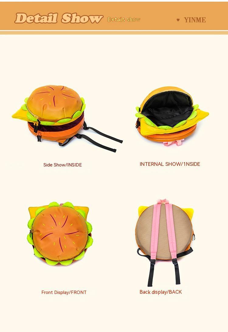 Sac d'école multicouche Hamburger de grande capacité