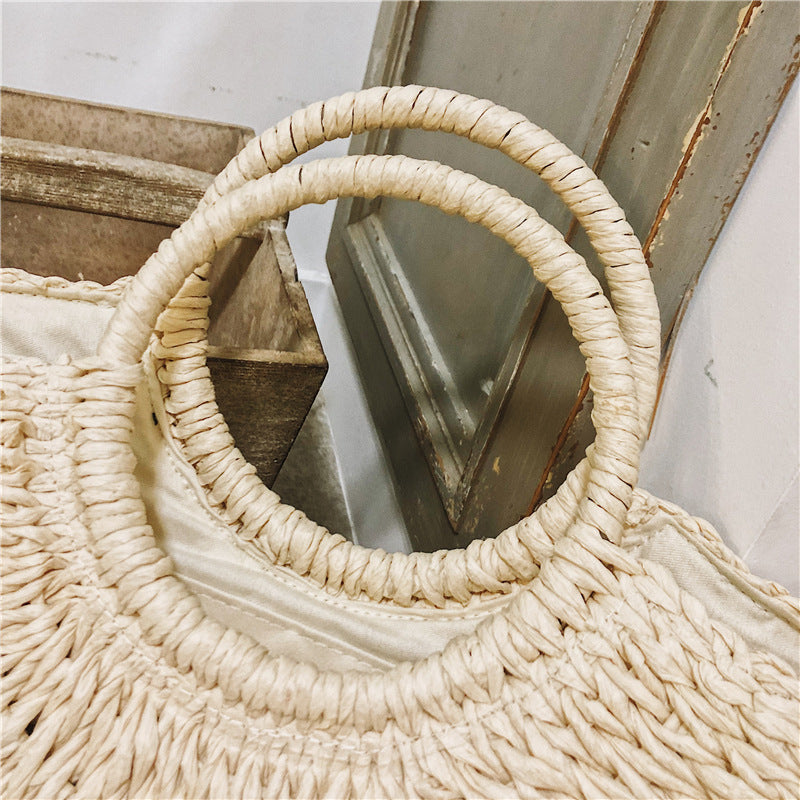 Seaside Holiday Woven One Shoulder All Match Straw Bag