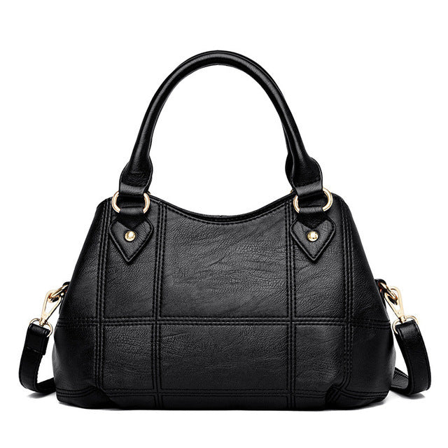 New Leather Mother Three Layer Zipper Handbag