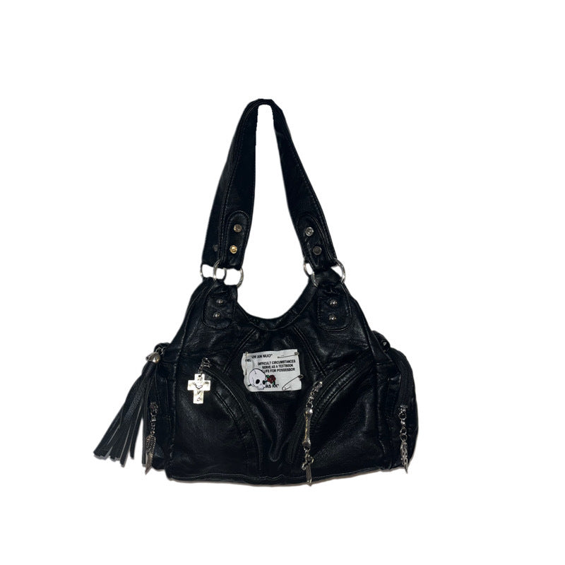 Bolso bandolera vintage de piel suave para la axila