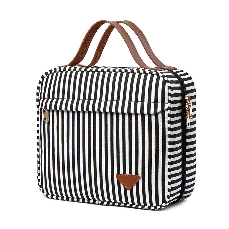 European And American Trendy Striped Portable Large-capacity Cosmetic Storage Bag