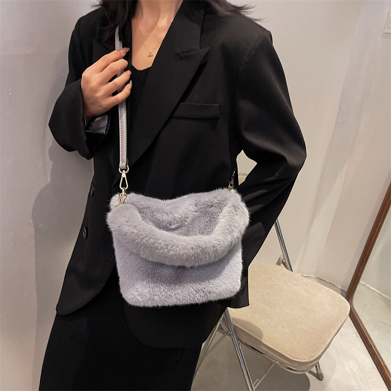 Faux Fur Rabbit Plush Shoulder Crossbody Bag