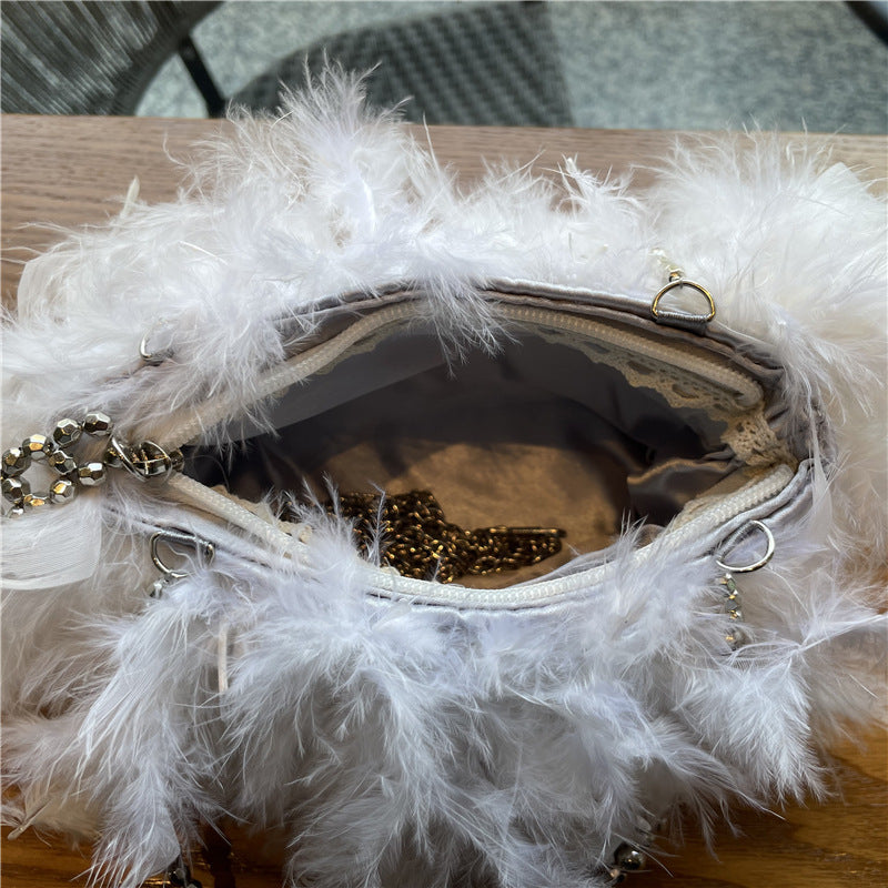 Literary Fairy Sequin Fluffy Crossbody Shoulder Bag