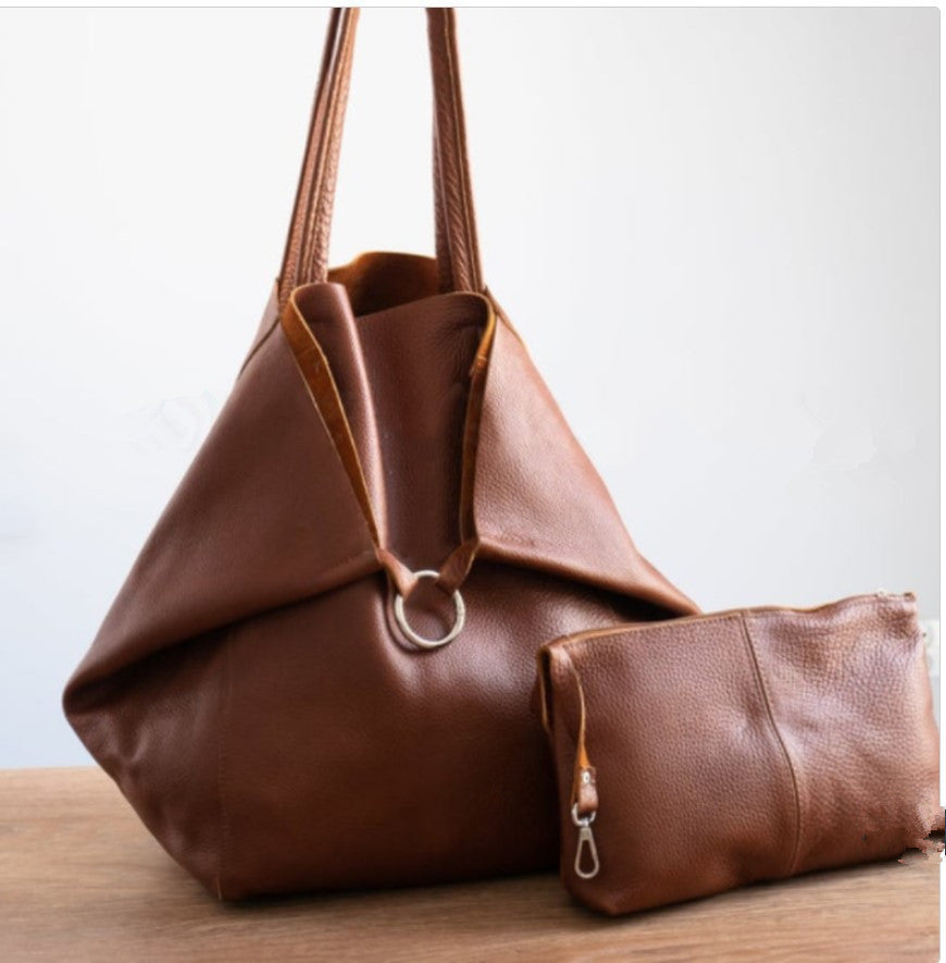 Nuevo bolso de mano grande para mujer, de piel suave, de gran capacidad, portátil, con un solo hombro