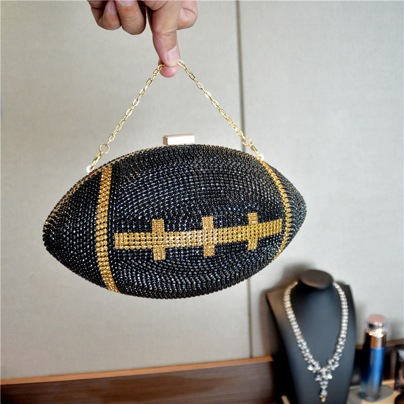 Sac bandoulière à strass pour femme Rugby