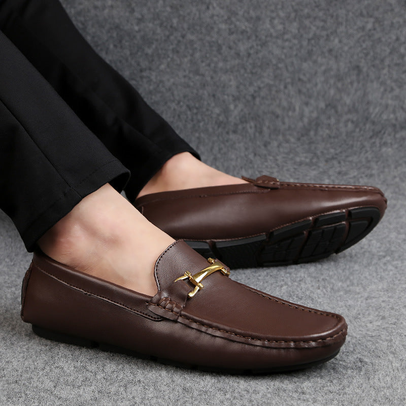 Zapatos sin cordones de moda coreana para hombre de Gommino