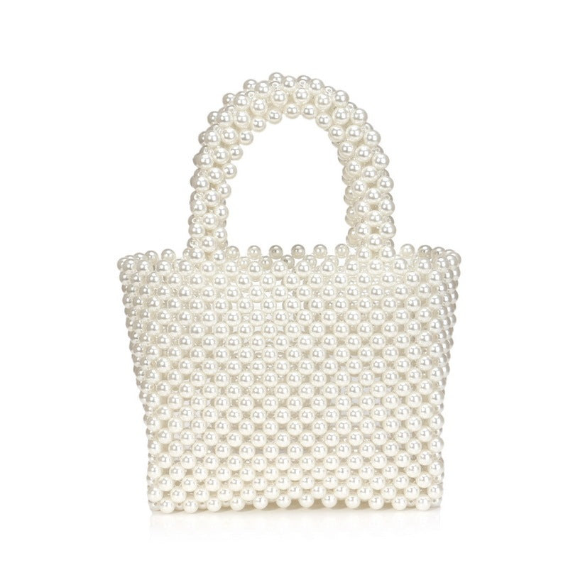 Bolso de perlas estilo europeo y americano Bolso de mano para mujer que combina con todo Bolso de perlas de moda