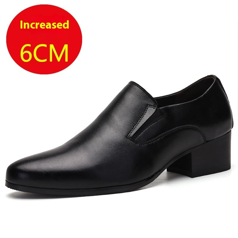 Zapatos de tacón alto de piel con punta y tacón alto de piel auténtica para hombre