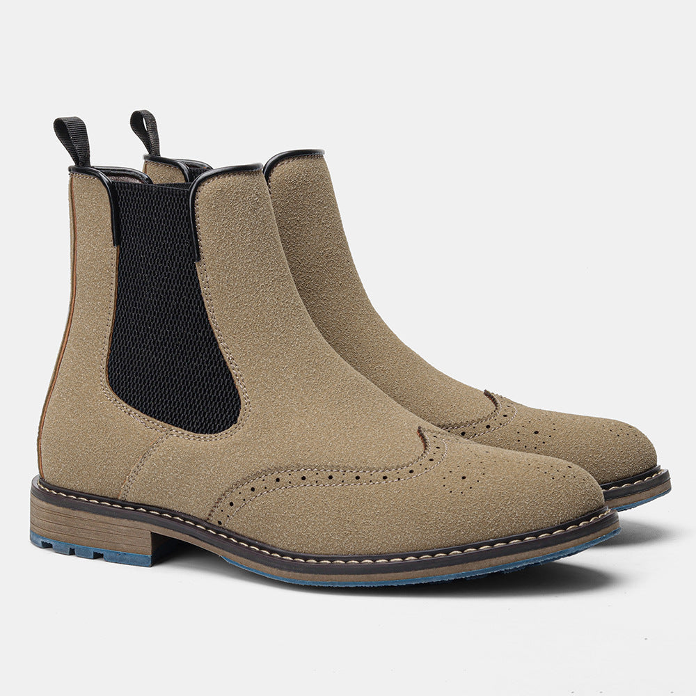 Bottines mi-hautes sculptées décontractées à la mode pour hommes