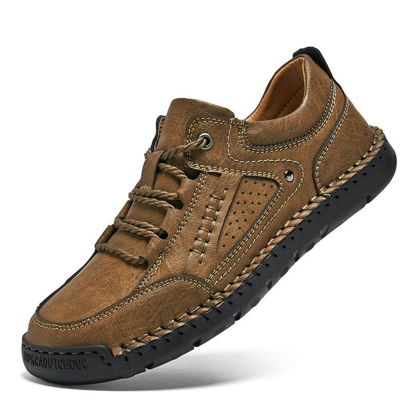 Zapatos casuales de cuero con punta en forma de punta para hombre