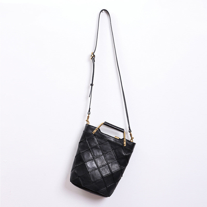 Bolso bandolera retro de mano con un solo hombro para mujer