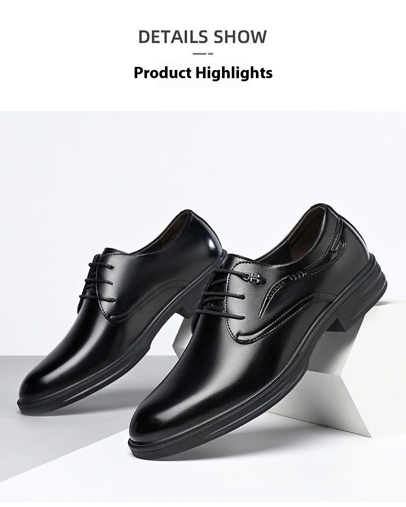 Chaussures d'affaires en cuir pour hommes Chaussures décontractées noires en cuir de vache véritable pour hommes Chaussures de mode coréennes formelles