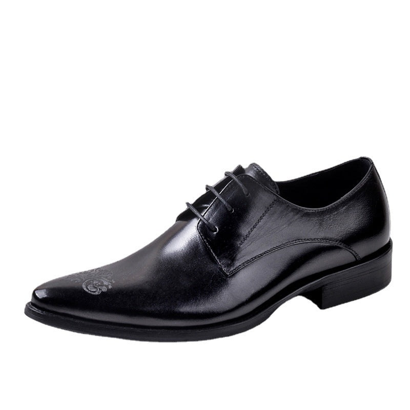 Zapatos formales de cuero para hombre, de negocios, con punta tallada y transpirables