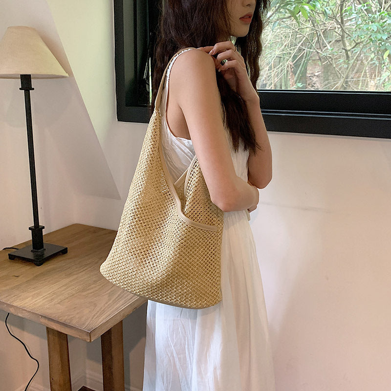 Women's Large-capacity Straw Shoulder Bag