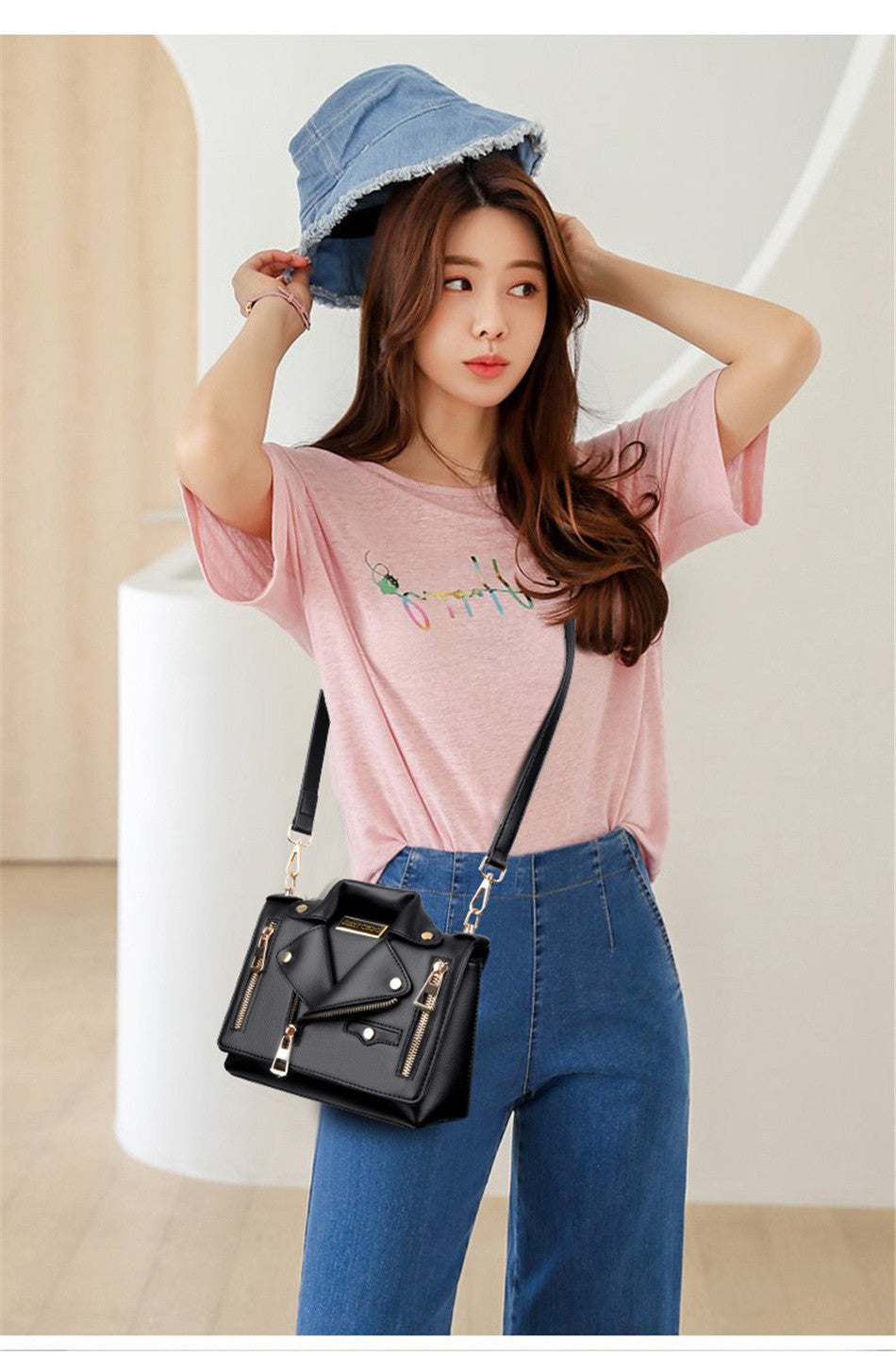 Women's Fashion Personality Rivet Clothes One Shoulder Messenger Bag