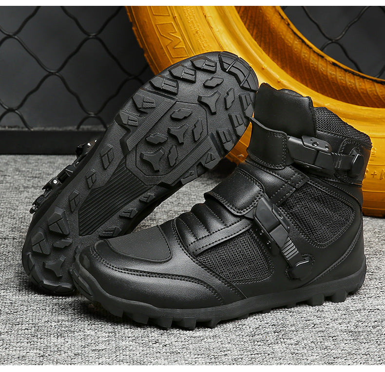 Botas de motociclista coloridas para las cuatro estaciones para caballeros masculinos