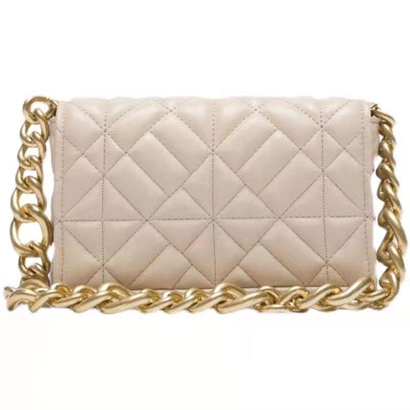 Diamond Thick Chain Flower Color Underarm Shoulder Bag