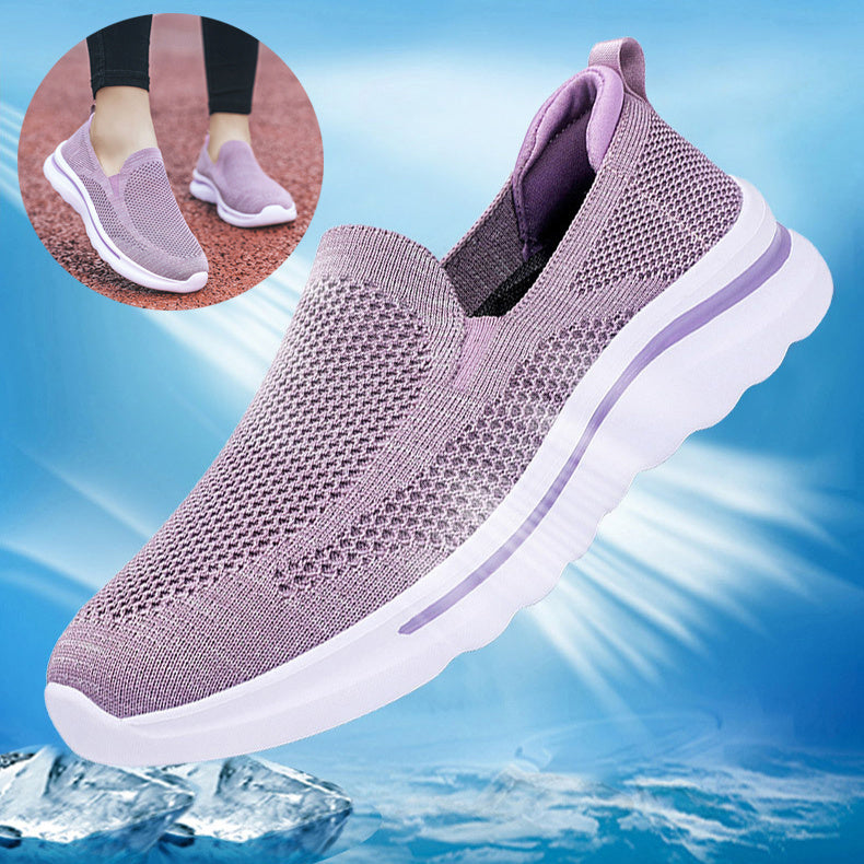 Chaussures plates de jogging pour femmes en maille respirante pour le sport et la marche