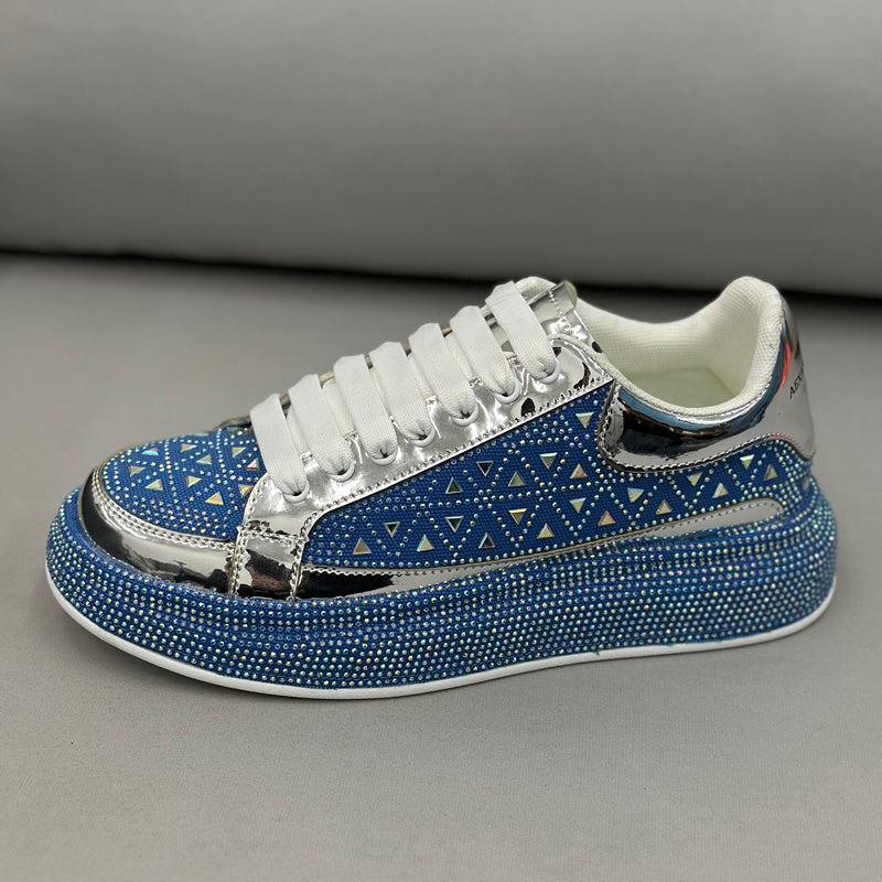 Chaussures montantes à plateforme et strass pour hommes