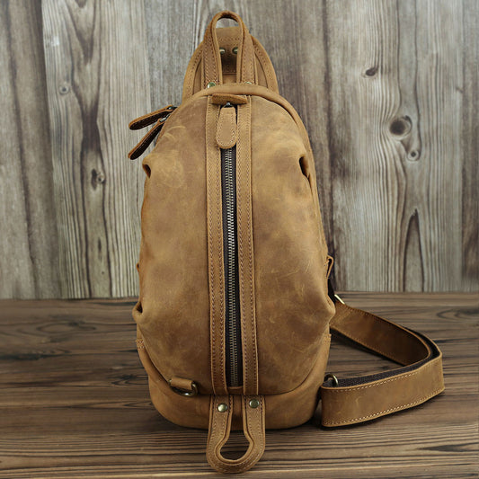 Men's Fashion Leather Large Capacity Chest Bag