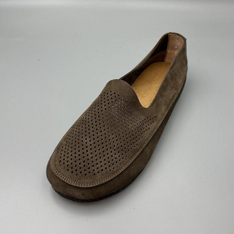 Zapatos de cuero ligeros antideslizantes con suela blanda para hombre