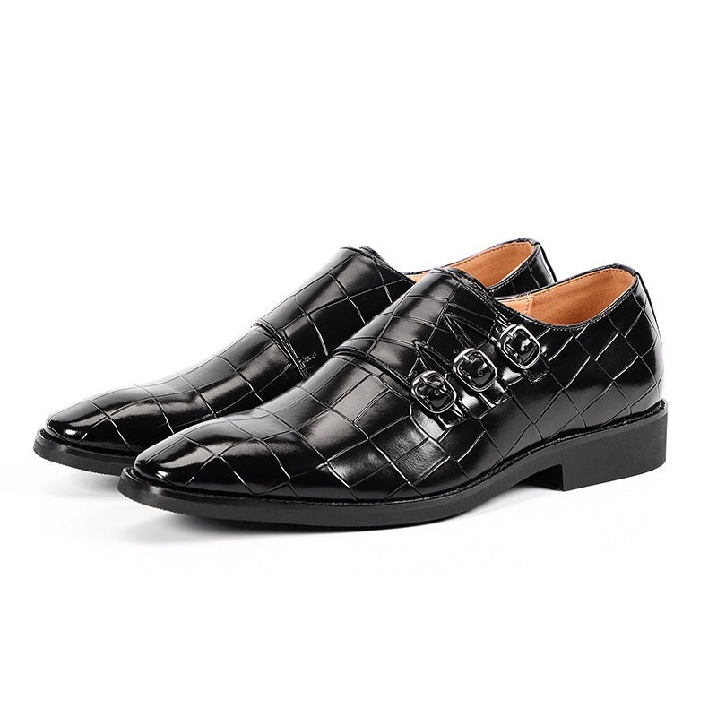 Chaussures d'affaires en cuir respirantes et polyvalentes pour hommes, grandes tailles