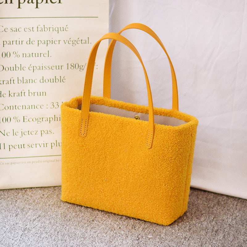 Handmade Diy Woven Creative Material Plush Hand-sewn Bag