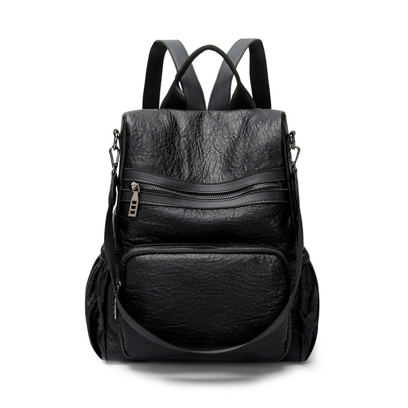 New Women's Backpack Korean Casual Fashion All-match Soft Leather