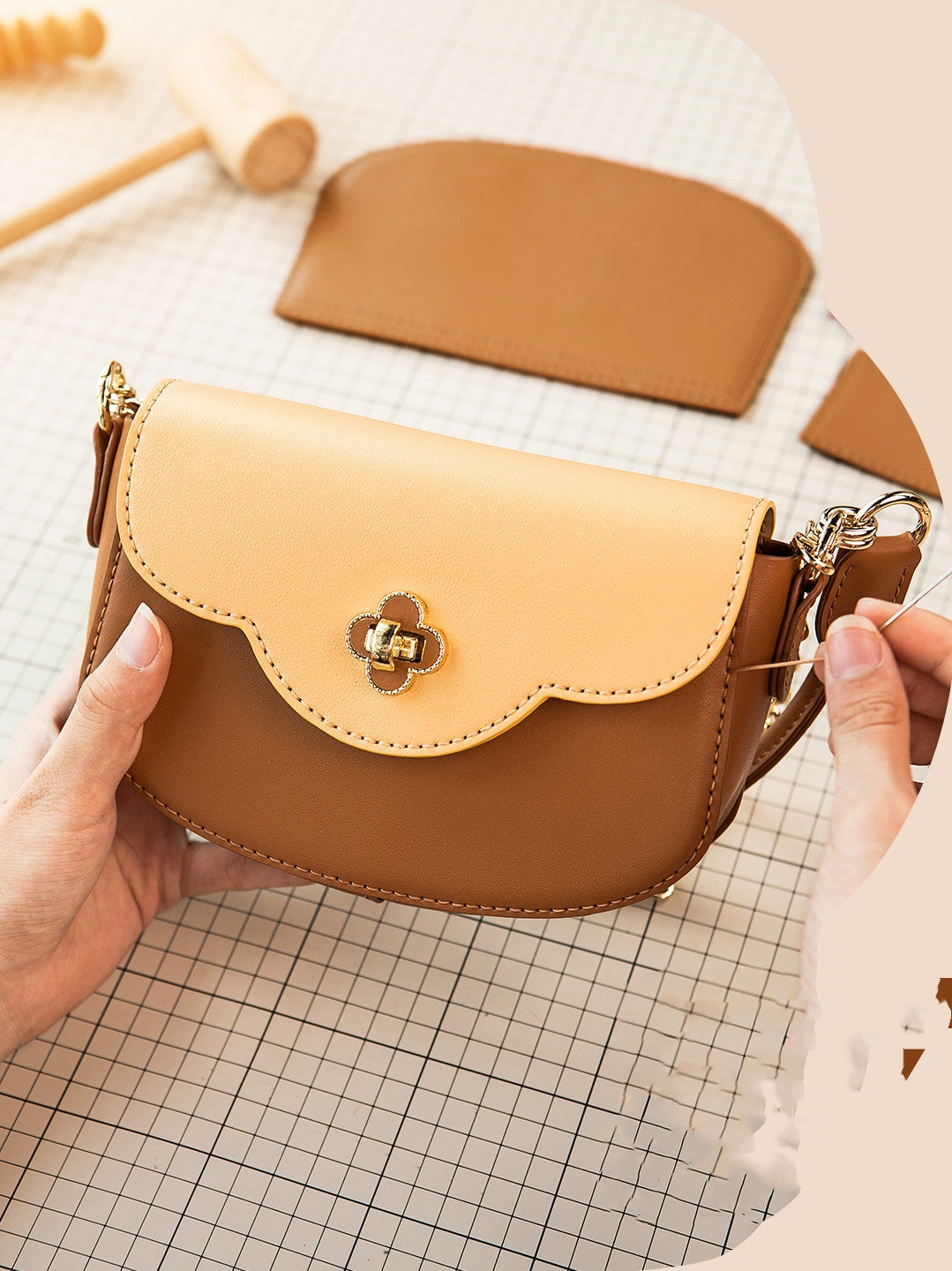 Hand Messenger Women's Diy Handmade Material Bag