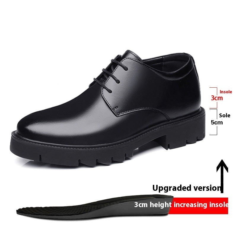 Chaussures en cuir de vachette respirantes pour hommes augmentant la taille