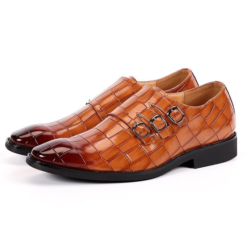 Chaussures d'affaires en cuir respirantes et polyvalentes pour hommes, grandes tailles