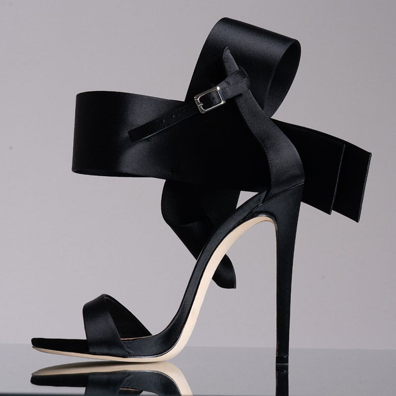 Summer Oversized Bow Ankle-strap High Heel Women's Sandals