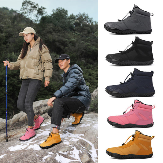 Winter Fleece-lined Waterproof Cotton-padded Shoes Five-finger Snow Boots