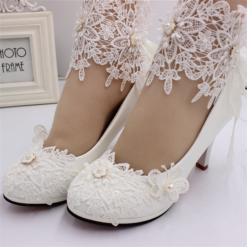 Bridal White Plus Size High Heels