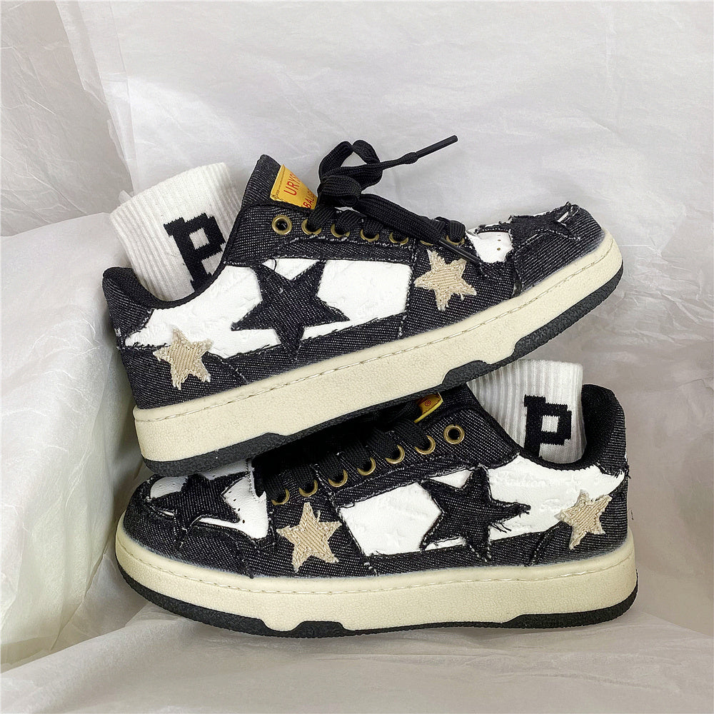 Hong Kong Style Niche Denim Blue Retro Sneakers