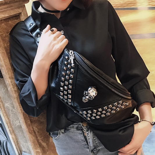 Fashion Chest Bag PU Rivet Slung