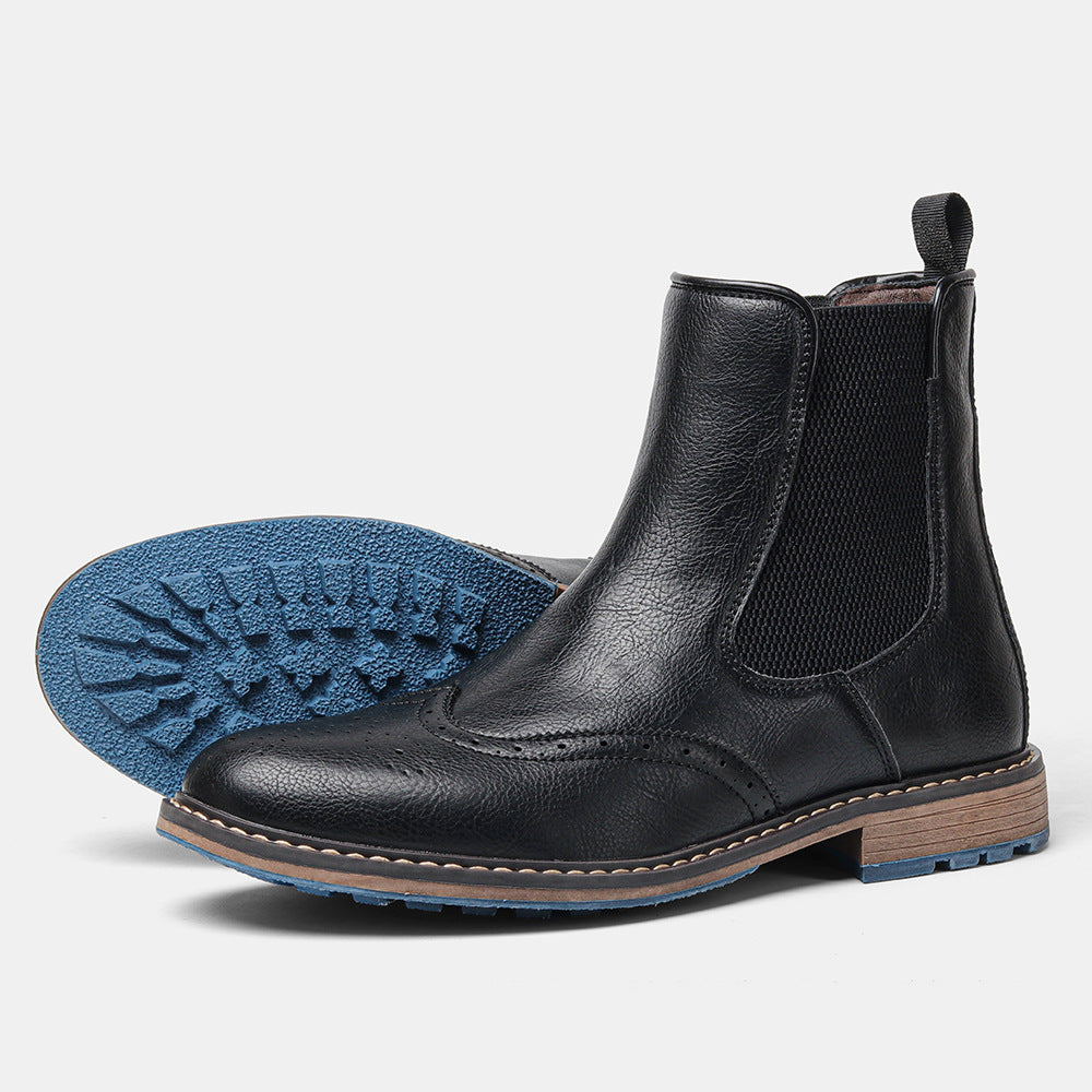 Bottines mi-hautes sculptées décontractées à la mode pour hommes