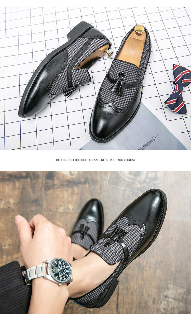 Zapatos de cuero estilo británico para hombre, estilo informal y de negocios