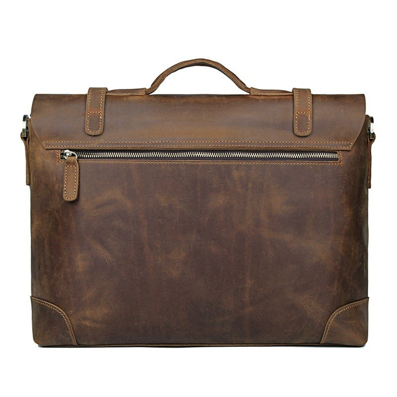 Crazy Horse Leather Large-capacity Laptop Bag