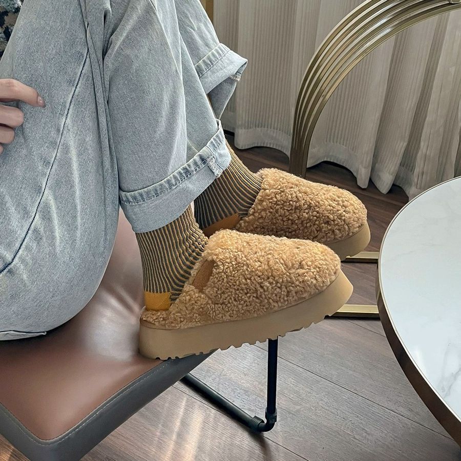 Chaussons moelleux en peluche Vêtements d'extérieur pour femmes