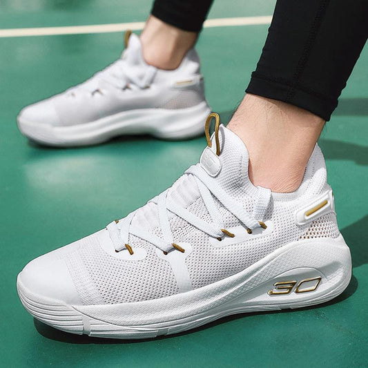 Zapatillas de baloncesto de caña baja para hombre y mujer, ligeras, con absorción de impactos y suela suave