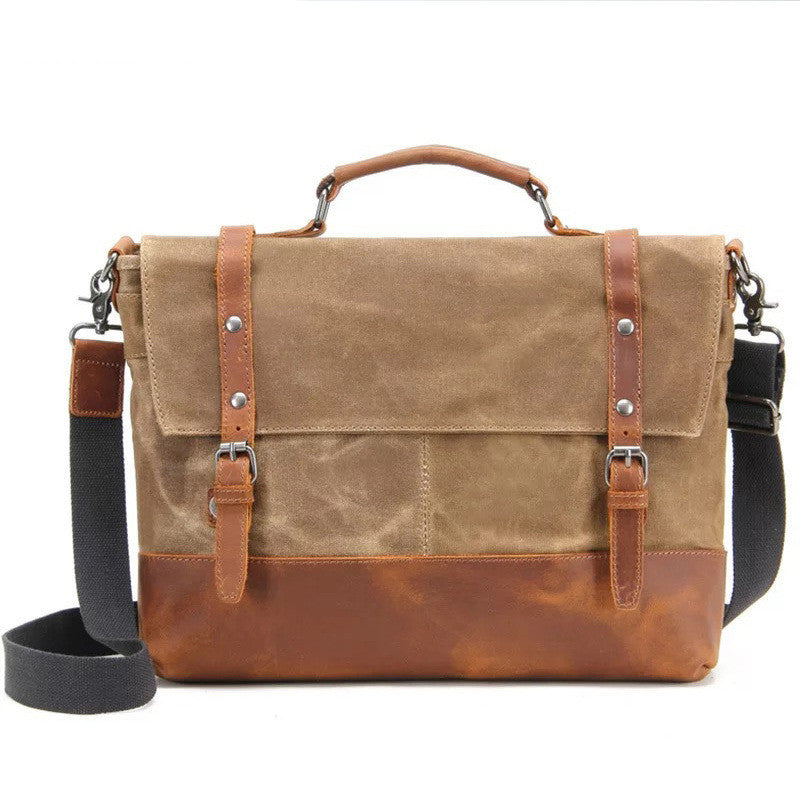 Bolso de hombro para hombre estilo retro de lona desbordante