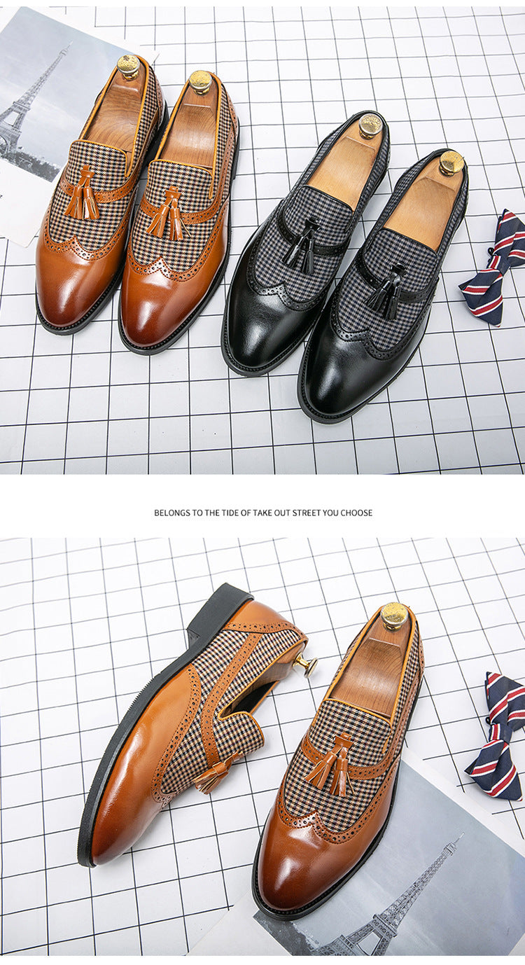 Zapatos de cuero estilo británico para hombre, estilo informal y de negocios