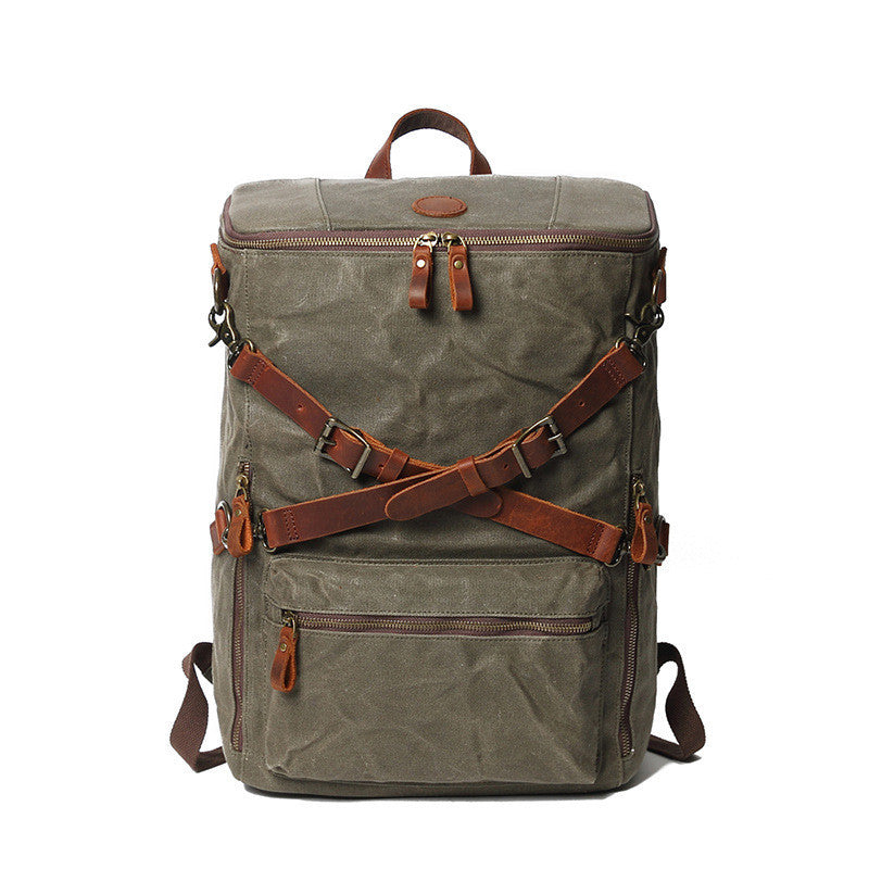 Men's Fashion Vintage Leather Canvas Laptop Bag